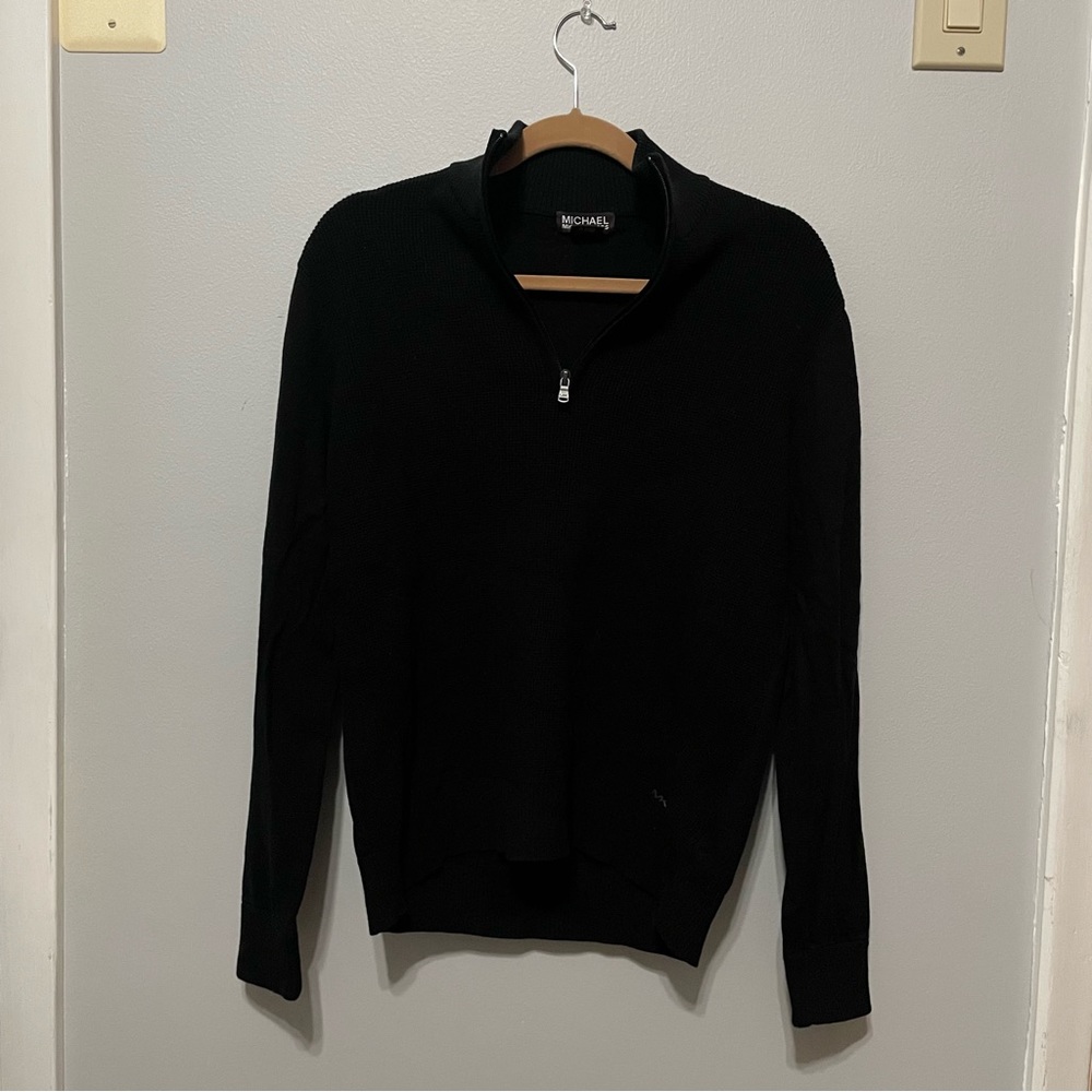 Black Michael Kors Quarter Zip Sweater - Black M